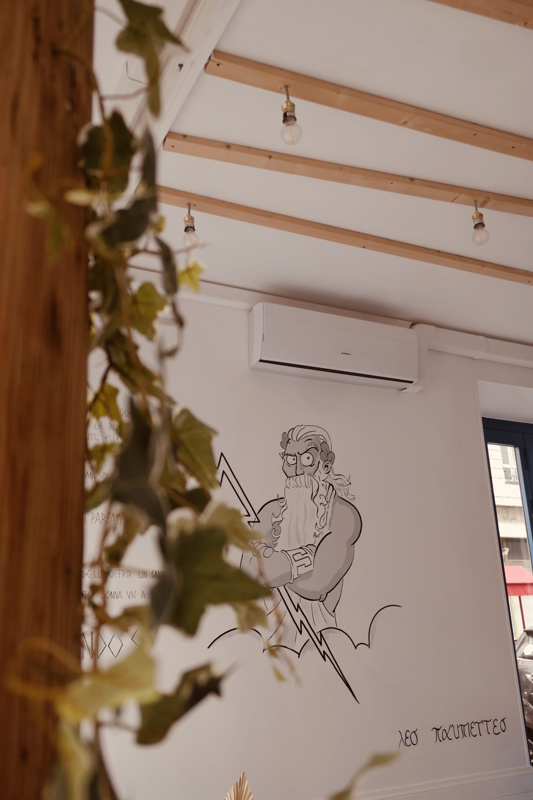 Restaurant grec, aménagement intérieur professionnel, décoration, réalisation, Pauline Rudolf, Architecte d'intérieur, région de Lyon