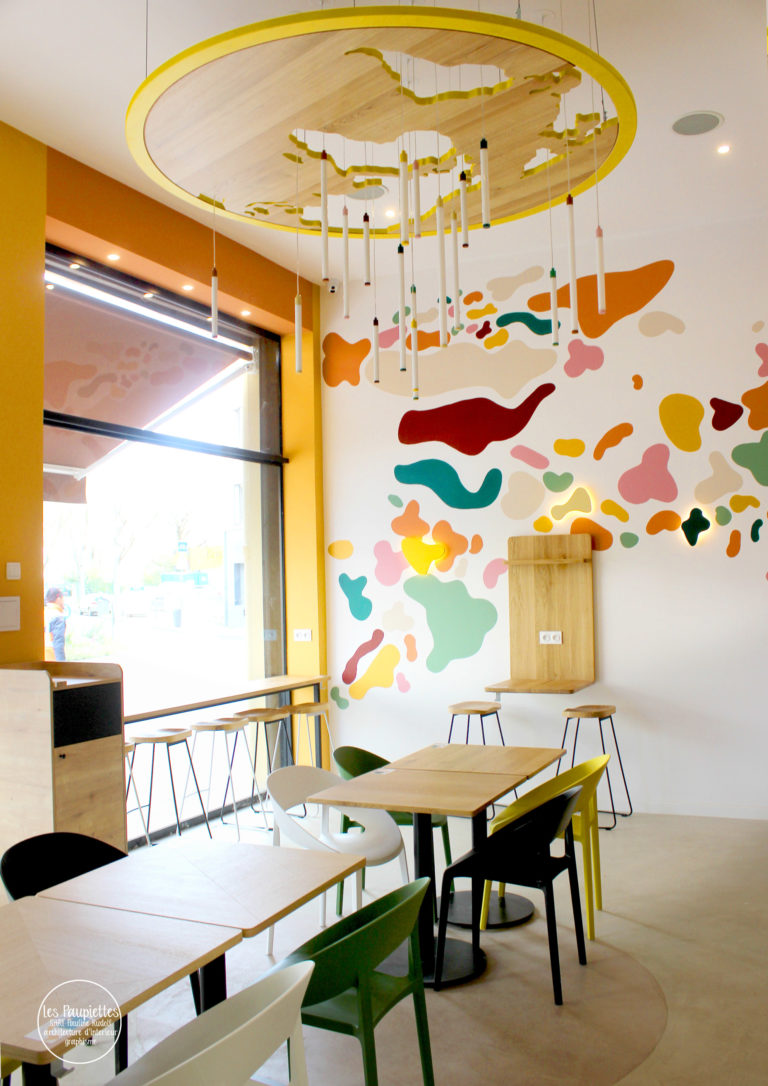 Les Paupiettes Sarl Pauline Rudolf cabinet architecture intérieur et graphisme projet tout un monde villeurbanne fast food