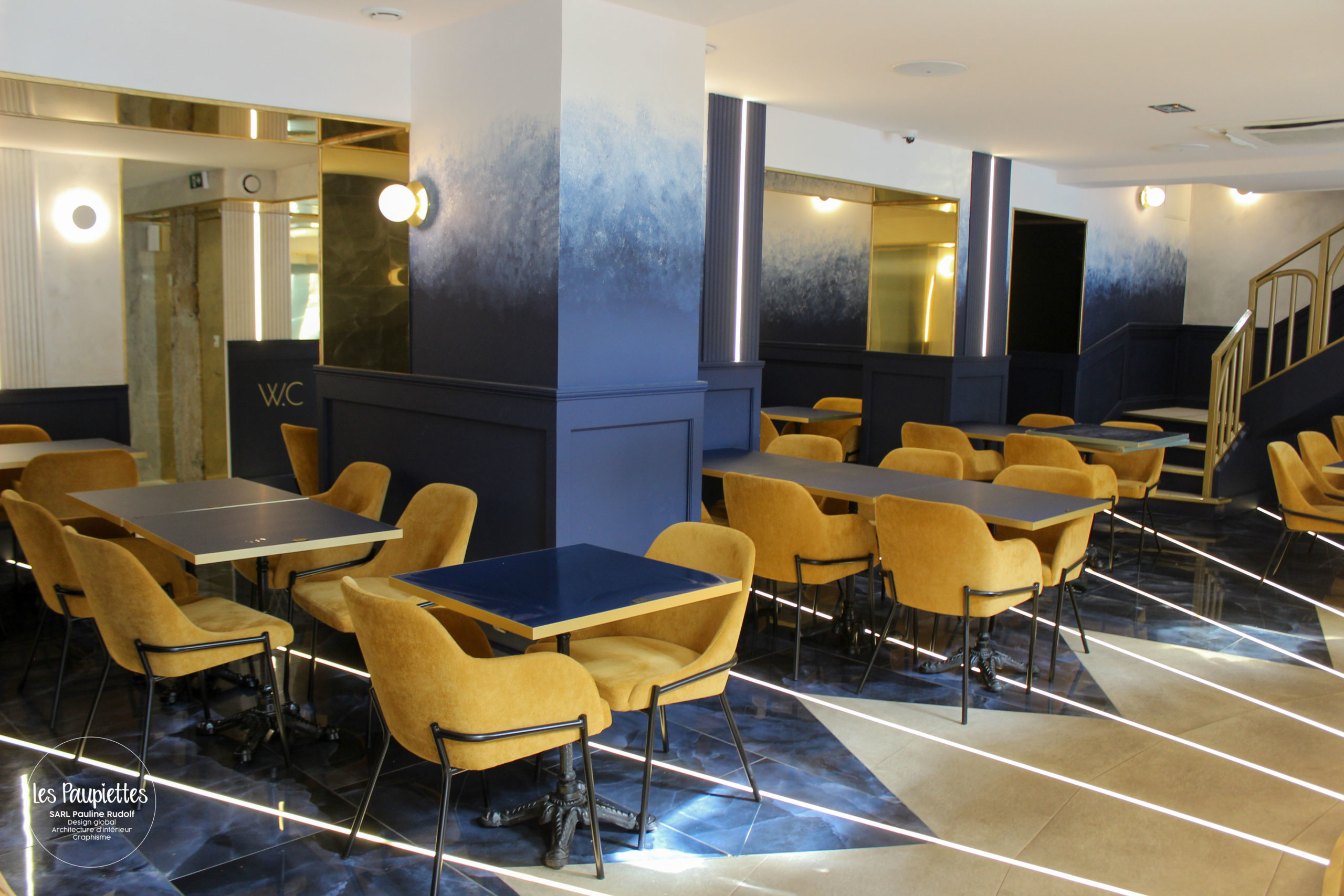 SARL PAULINE RUDOLF Architecture interieur graphisme design globale restaurant brasserie LA ROTONDE Tassin