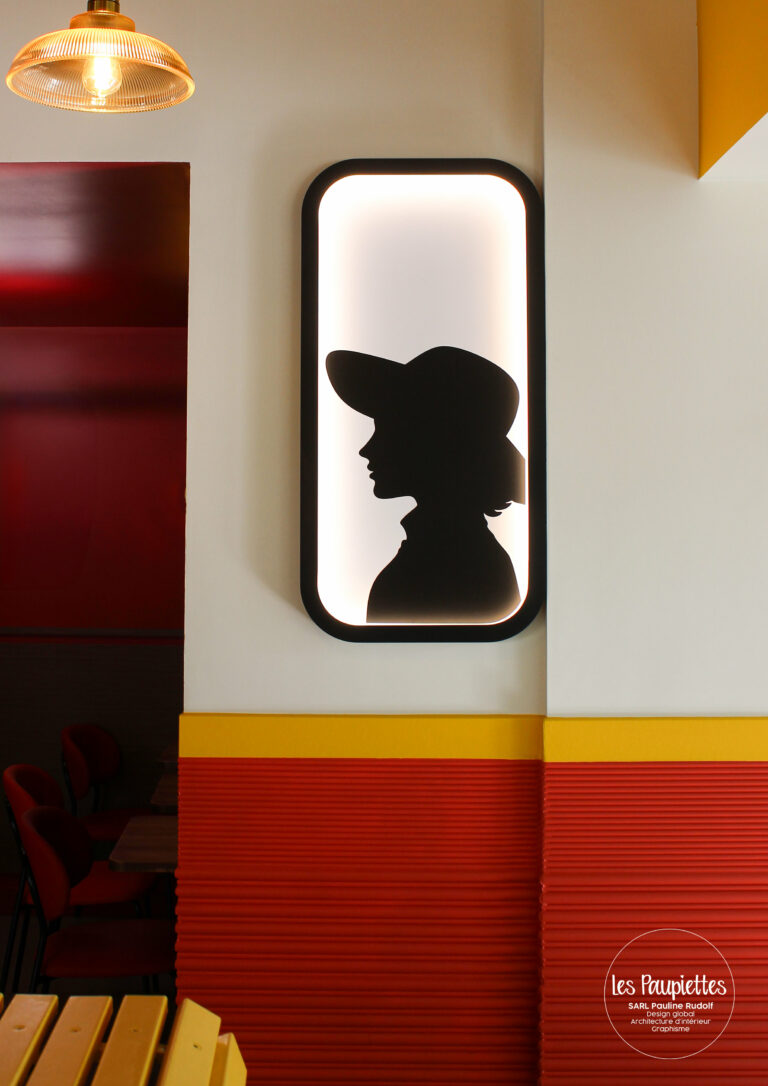 SARL Pauline Rudolf Les Paupiettes architecture intérieur graphisme Le Tramway bar restaurant brasserie bar à bières lyon Part Dieu logo enseigne fresque décoration lyon Caluire et Cuire