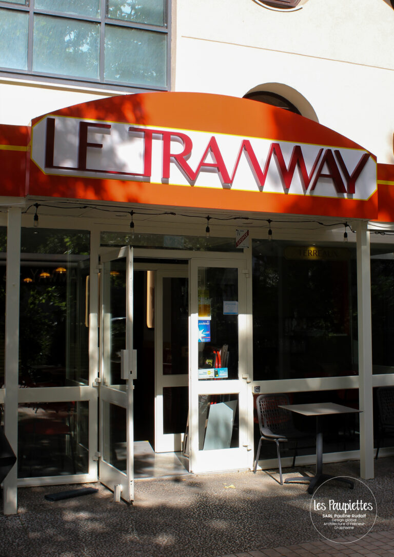 SARL Pauline Rudolf Les Paupiettes architecture intérieur graphisme Le Tramway bar restaurant brasserie bar à bières lyon Part Dieu logo enseigne fresque décoration lyon Caluire et Cuire