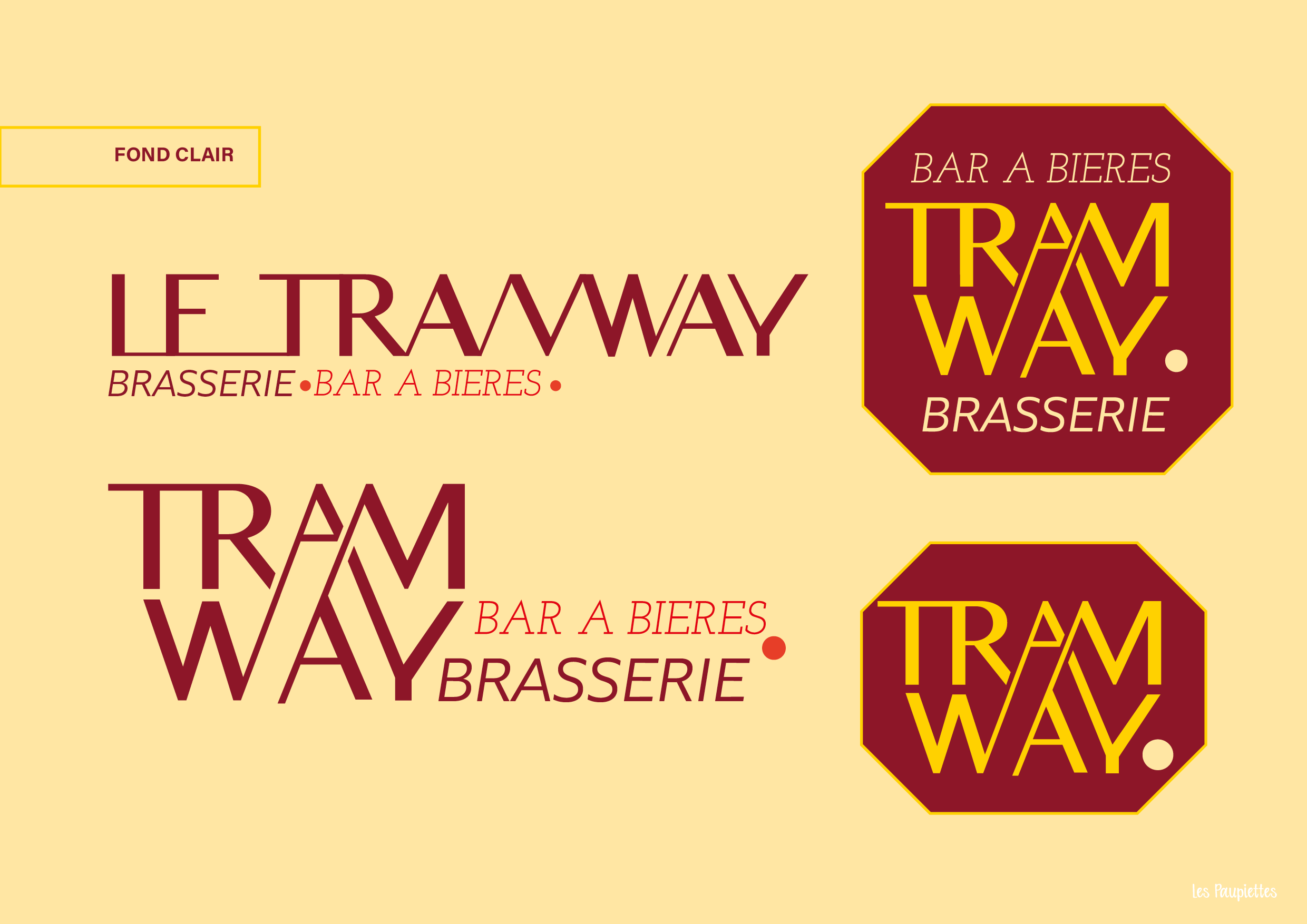 SARL Pauline Rudolf Les Paupiettes architecture intérieur graphisme Le Tramway bar restaurant brasserie bar à bières lyon Part Dieu logo enseigne fresque décoration lyon Caluire et Cuire