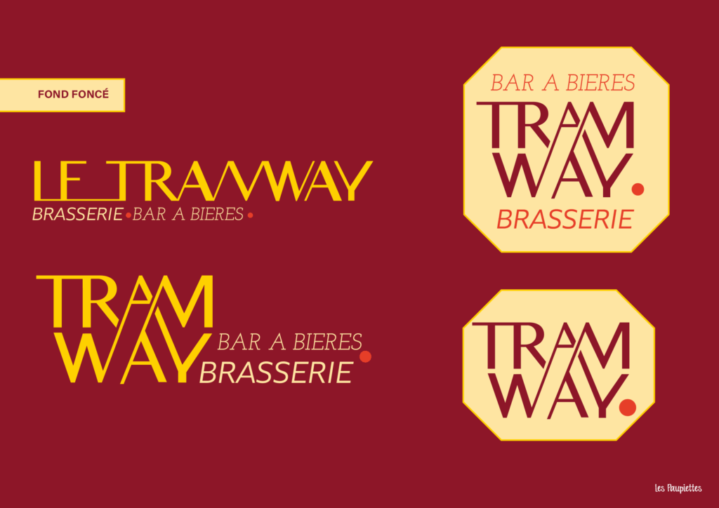SARL Pauline Rudolf Les Paupiettes architecture intérieur graphisme Le Tramway bar restaurant brasserie bar à bières lyon Part Dieu logo enseigne fresque décoration lyon Caluire et Cuire