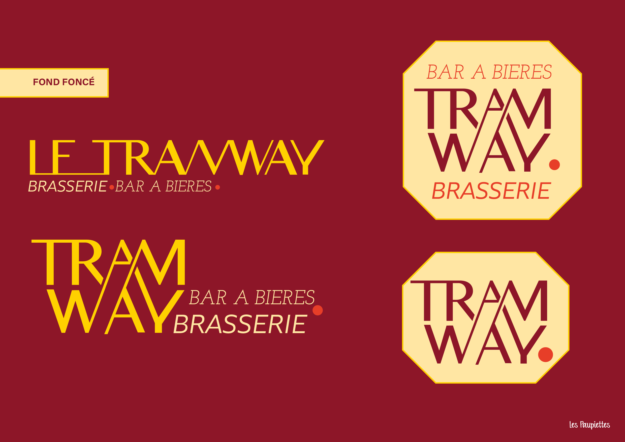 SARL Pauline Rudolf Les Paupiettes architecture intérieur graphisme Le Tramway bar restaurant brasserie bar à bières lyon Part Dieu logo enseigne fresque décoration lyon Caluire et Cuire
