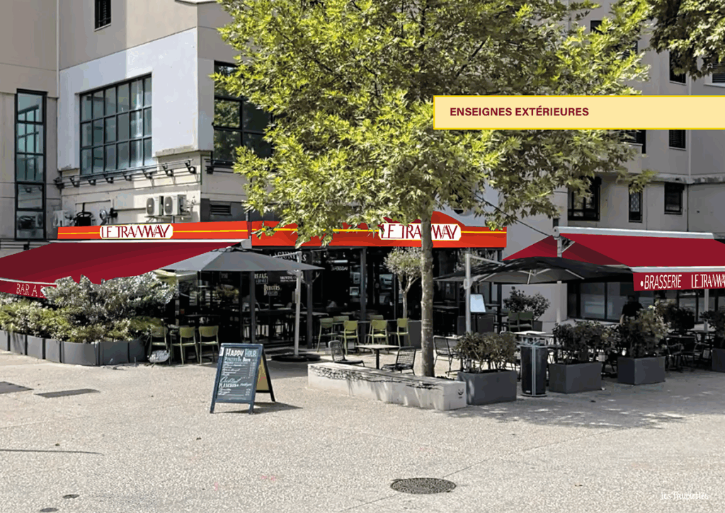 SARL Pauline Rudolf Les Paupiettes architecture intérieur graphisme Le Tramway bar restaurant brasserie bar à bières lyon Part Dieu logo enseigne fresque décoration lyon Caluire et Cuire