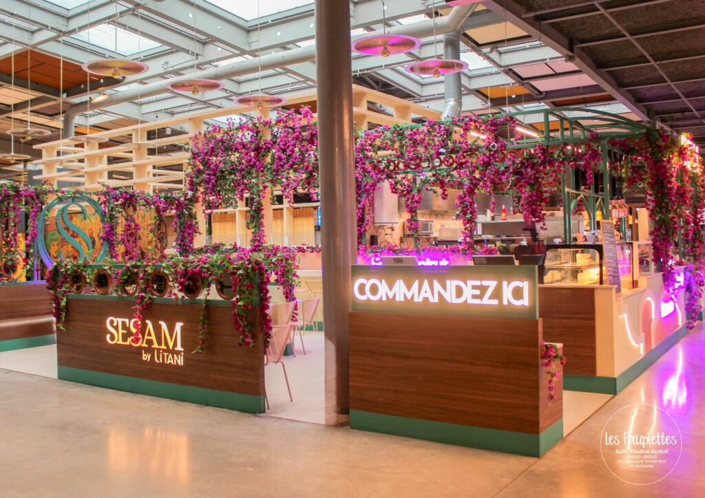 SARL Les Paupiettes Pauline Rudolf architecture interieur graphisme Sesam by litani centre commercial la part-dieu westfield restaurant libanais sur place a emporter