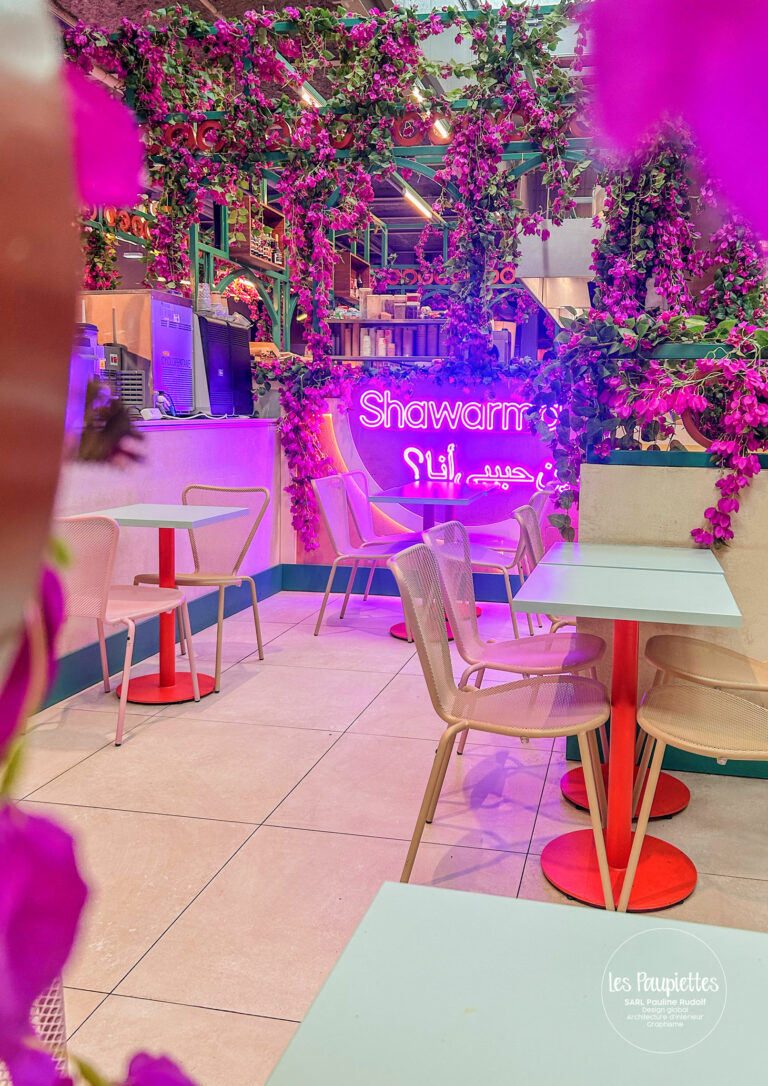 SARL Les Paupiettes Pauline Rudolf architecture interieur graphisme Sesam by litani centre commercial la part-dieu westfield restaurant libanais sur place a emporter
