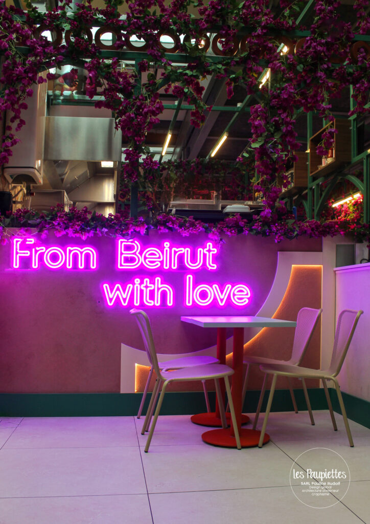 SARL Les Paupiettes Pauline Rudolf architecture interieur graphisme Sesam by litani centre commercial la part-dieu westfield restaurant libanais sur place a emporter