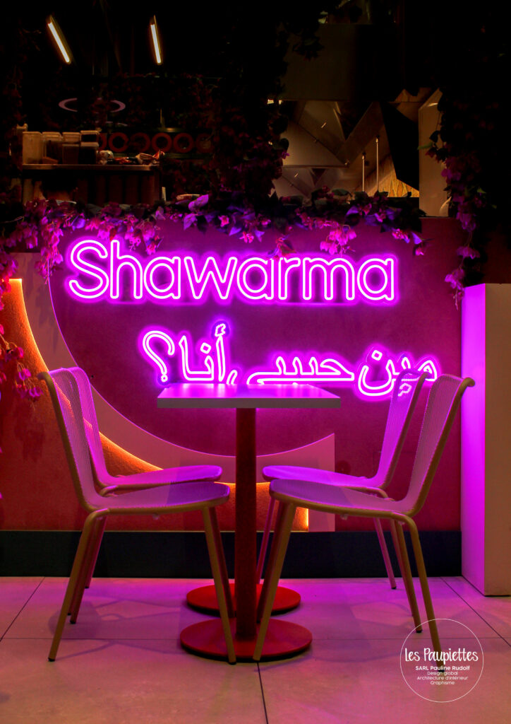 SARL Les Paupiettes Pauline Rudolf architecture interieur graphisme Sesam by litani centre commercial la part-dieu westfield restaurant libanais sur place a emporter