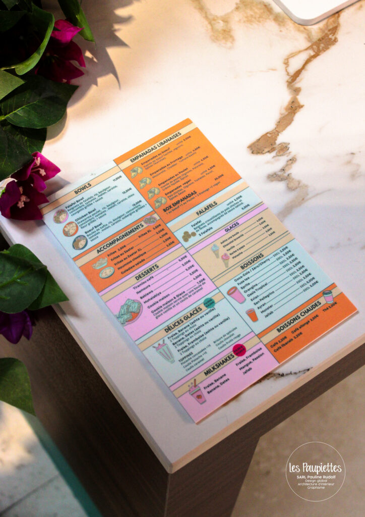 SARL Les Paupiettes Pauline Rudolf architecture interieur graphisme Sesam by litani centre commercial la part-dieu westfield restaurant libanais sur place a emporter