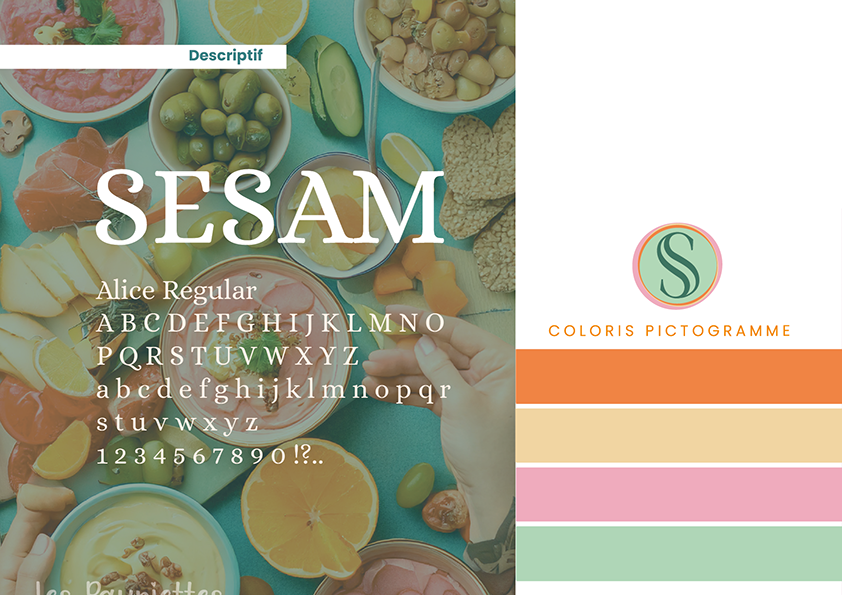 SARL Pauline Rudolf - les Paupiettes - architecture intérieur graphisme restaurant Sesam libanais charte graphique carte visite menu packaging by litani Centre commercial la Part Dieu