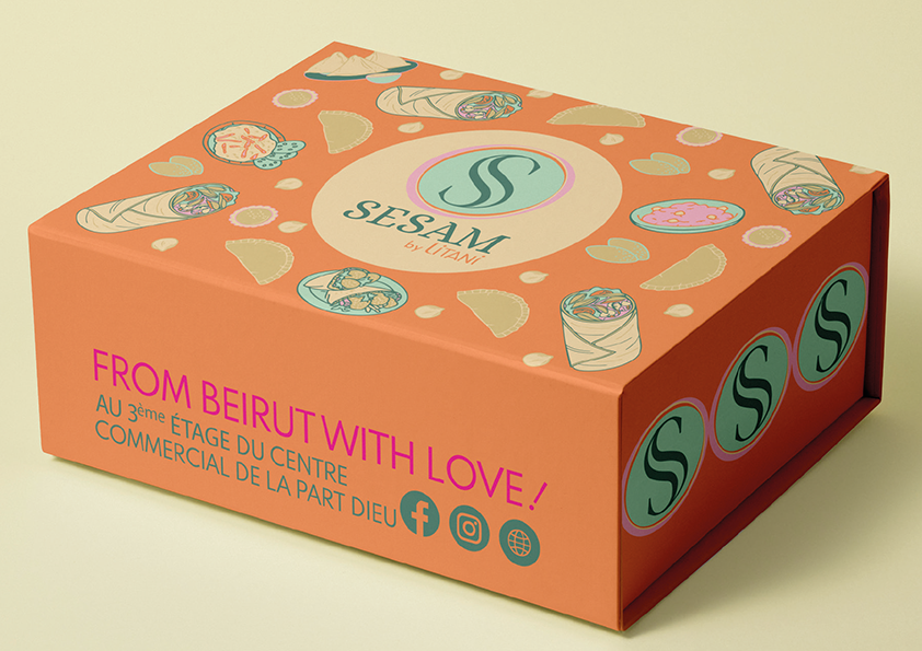 SARL Pauline Rudolf - les Paupiettes - architecture intérieur graphisme restaurant Sesam libanais charte graphique carte visite menu packaging by litani Centre commercial la Part Dieu