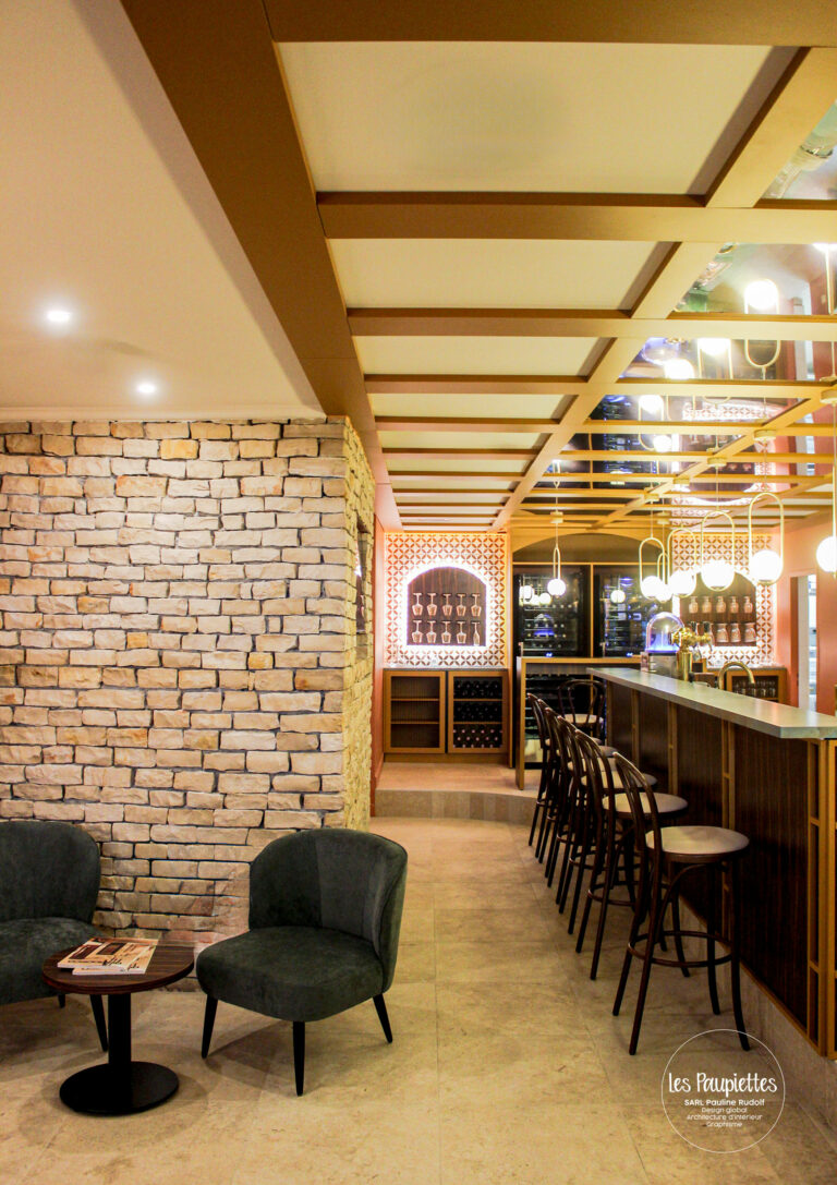 SARL Pauline Rudolf Les paupiettes architecture intérieure graphisme restaurant hotel la ville borgo champagne aux mont d'or lyon