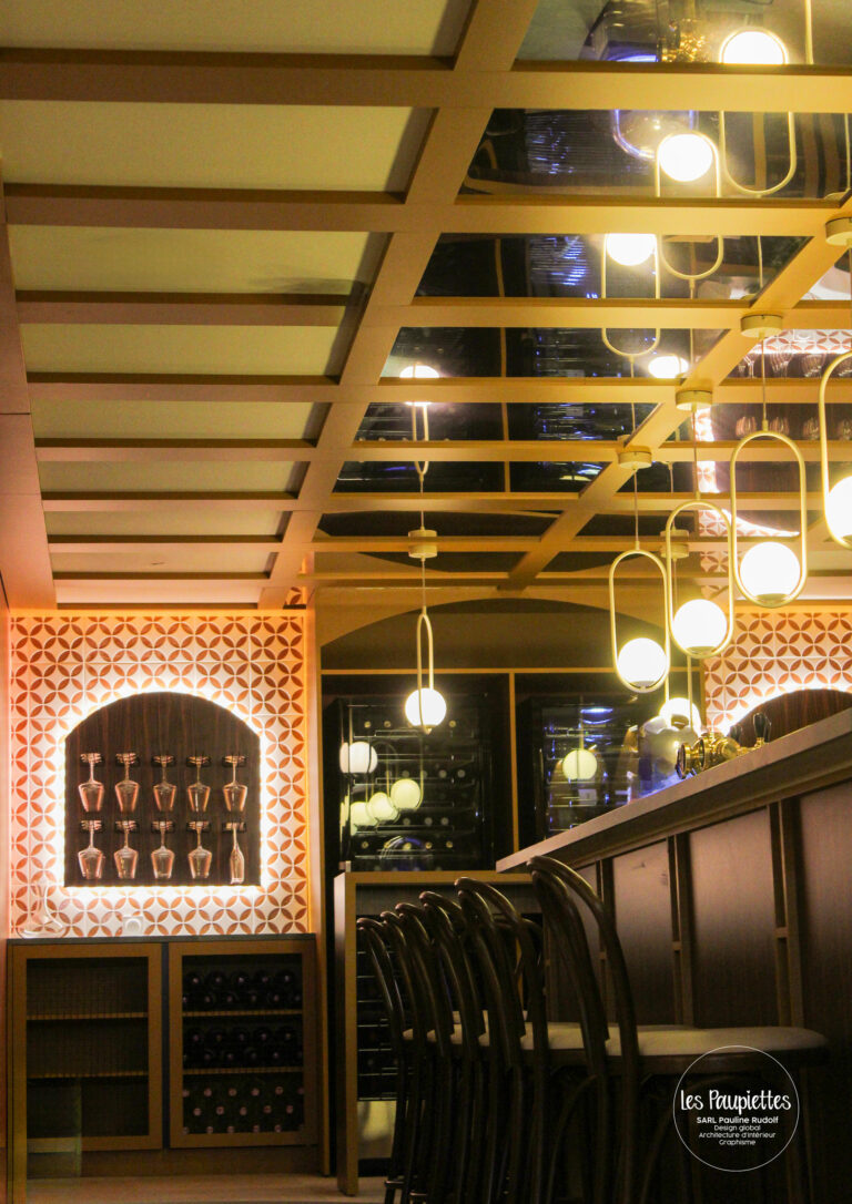 SARL Pauline Rudolf Les paupiettes architecture intérieure graphisme restaurant hotel la ville borgo champagne aux mont d'or lyon