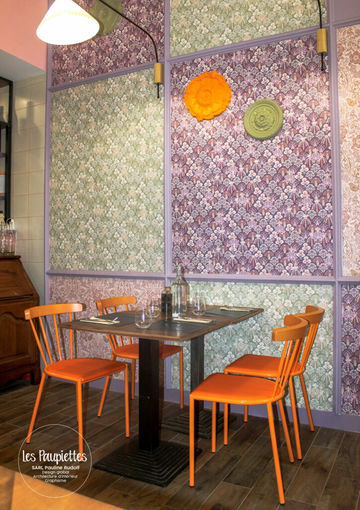 SARL PAULINE RUDOLF les Paupiettes architecture intérieure graphisme sous le balcon croix rousse restaurant
