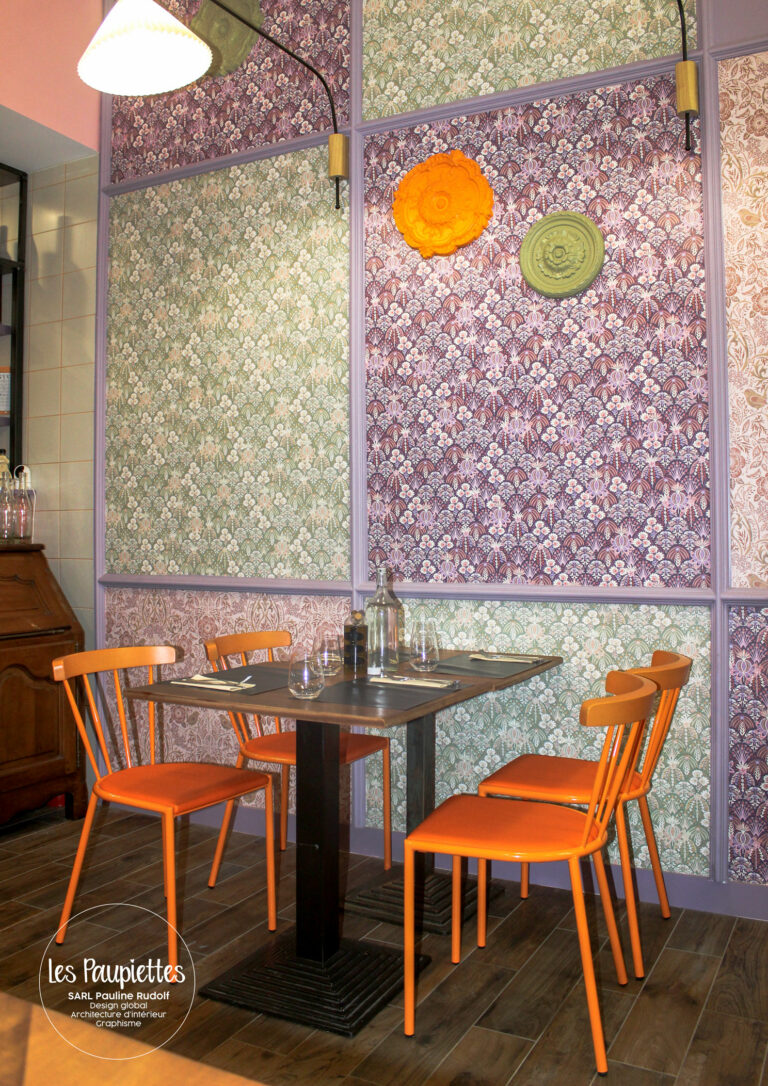 SARL PAULINE RUDOLF les Paupiettes architecture intérieure graphisme sous le balcon croix rousse restaurant