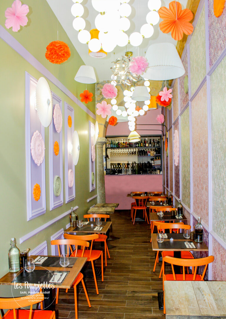 SARL PAULINE RUDOLF les Paupiettes architecture intérieure graphisme sous le balcon croix rousse restaurant
