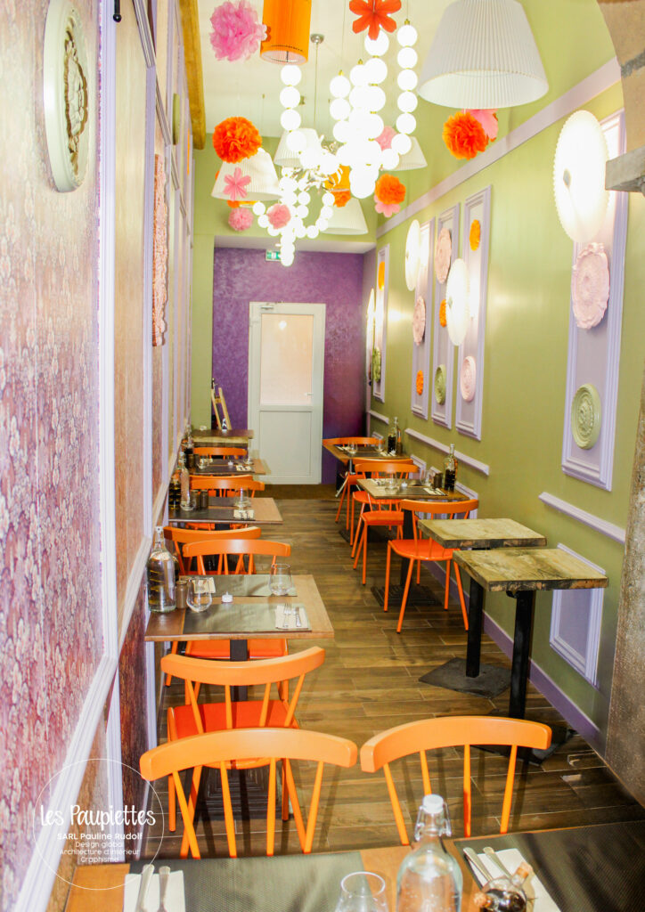 SARL PAULINE RUDOLF les Paupiettes architecture intérieure graphisme sous le balcon croix rousse restaurant