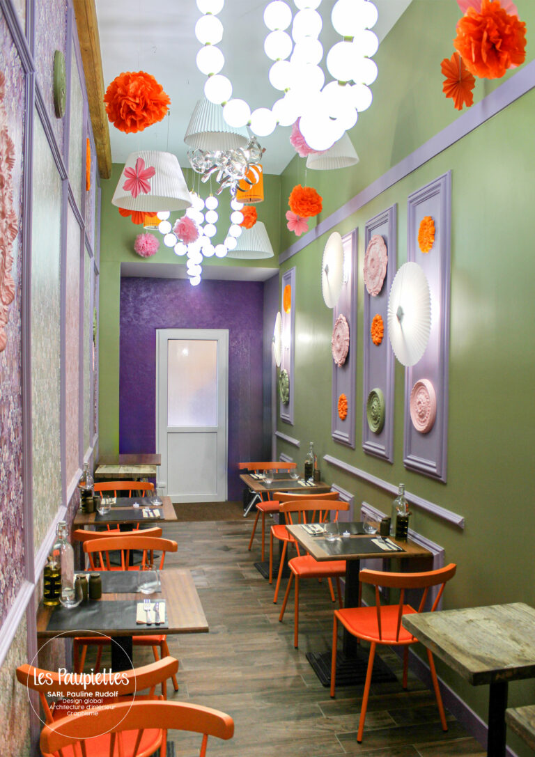 SARL PAULINE RUDOLF les Paupiettes architecture intérieure graphisme sous le balcon croix rousse restaurant