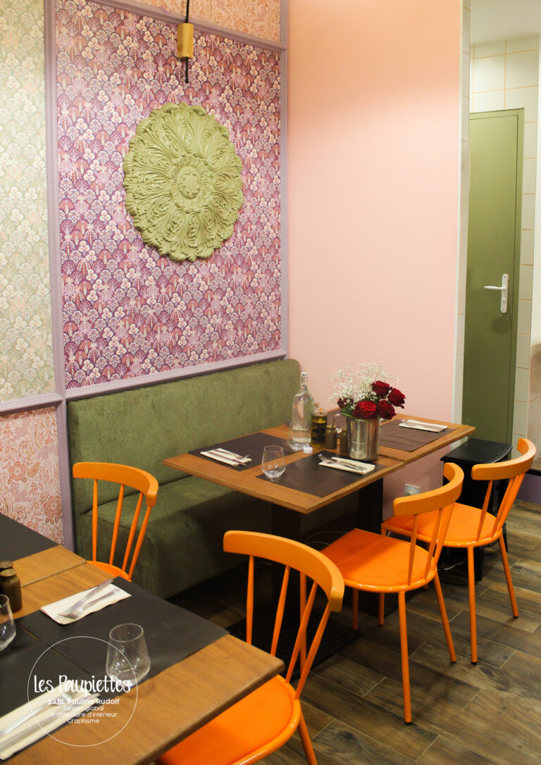 SARL PAULINE RUDOLF les Paupiettes architecture intérieure graphisme sous le balcon croix rousse restaurant