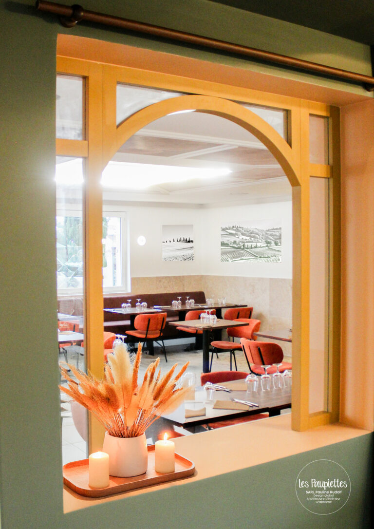 SARL Pauline Rudolf Les paupiettes architecture intérieure graphisme restaurant hotel la ville borgo champagne aux mont d'or lyon