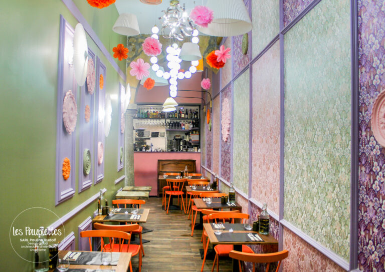 SARL PAULINE RUDOLF les Paupiettes architecture intérieure graphisme sous le balcon croix rousse restaurant