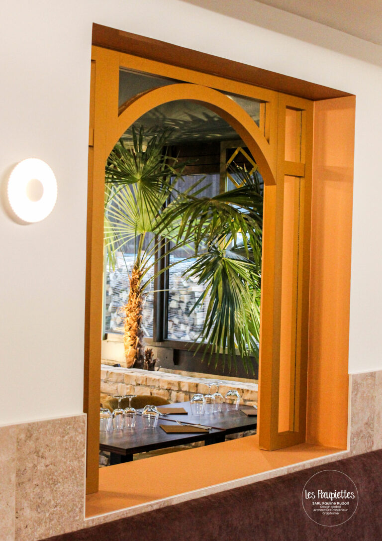 SARL Pauline Rudolf Les paupiettes architecture intérieure graphisme restaurant hotel la ville borgo champagne aux mont d'or lyon