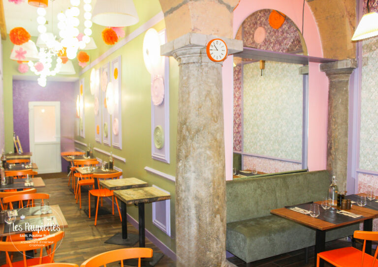 SARL PAULINE RUDOLF les Paupiettes architecture intérieure graphisme sous le balcon croix rousse restaurant