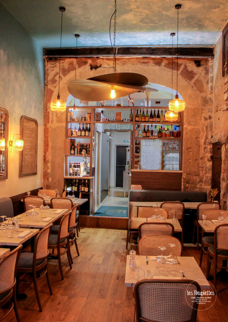 SARL Pauline Rudolf Les Paupiettes architecture intérieure et graphisme lyon rhone alpes ancré restaurant brasserie rue mercière lyon