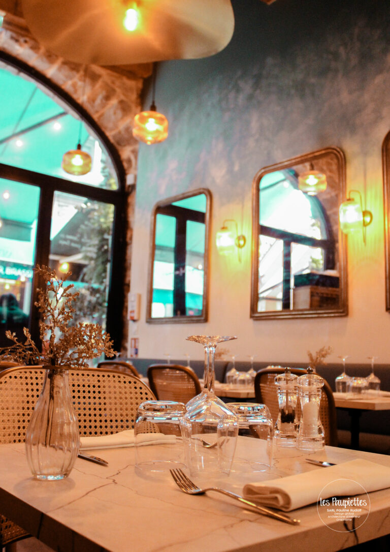 SARL Pauline Rudolf Les Paupiettes architecture intérieure et graphisme lyon rhone alpes ancré restaurant brasserie rue mercière lyon