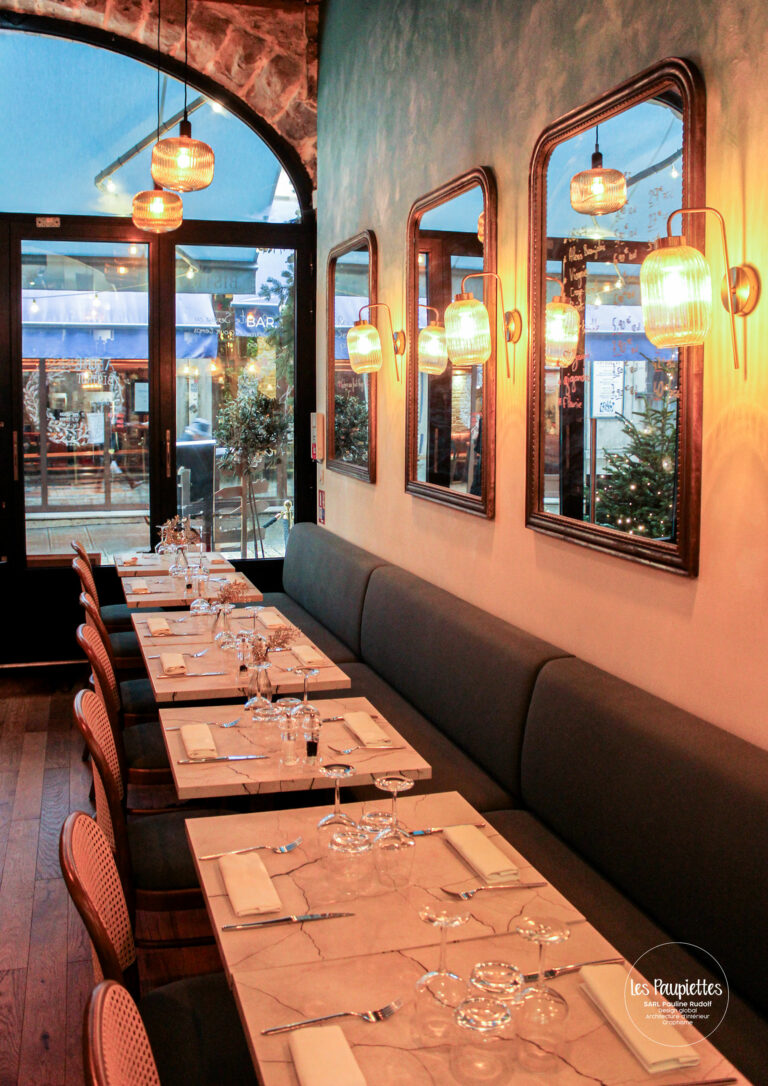 SARL Pauline Rudolf Les Paupiettes architecture intérieure et graphisme lyon rhone alpes ancré restaurant brasserie rue mercière lyon