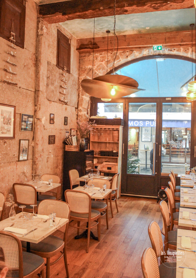 SARL Pauline Rudolf Les Paupiettes architecture intérieure et graphisme lyon rhone alpes ancré restaurant brasserie rue mercière lyon