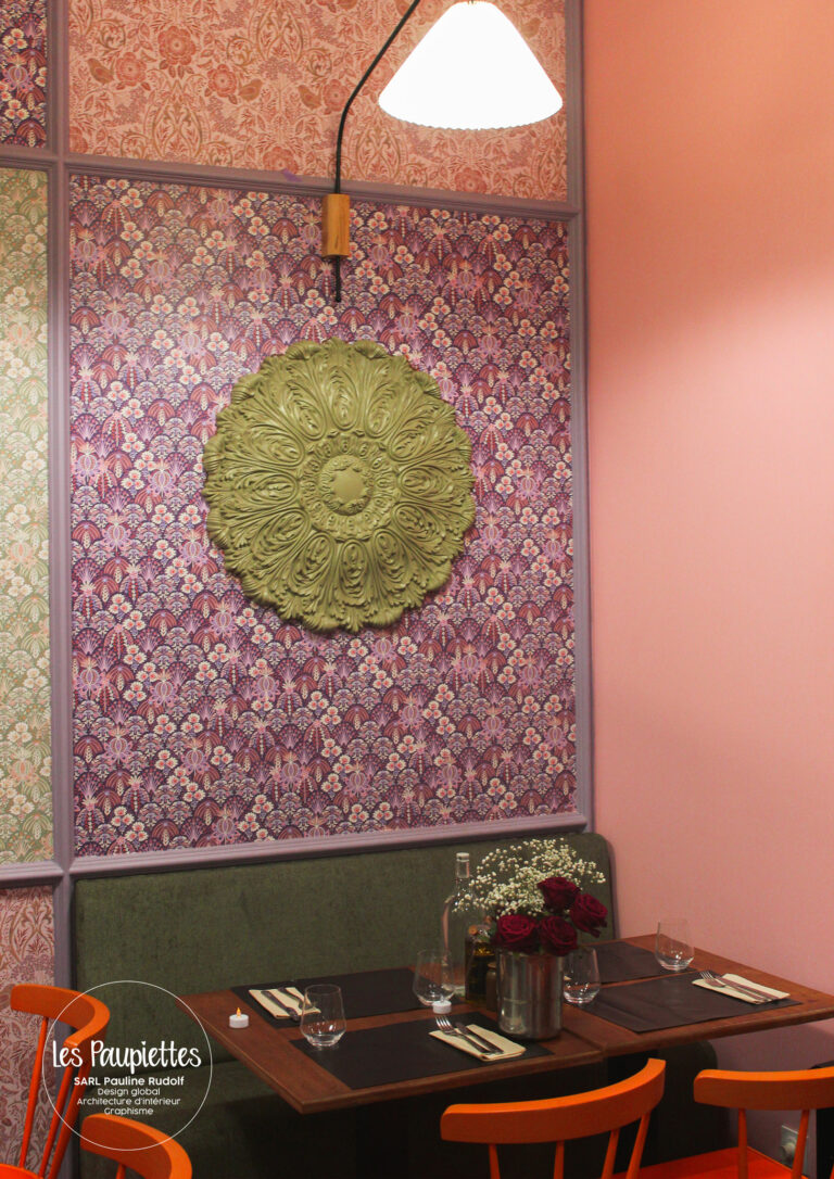 SARL PAULINE RUDOLF les Paupiettes architecture intérieure graphisme sous le balcon croix rousse restaurant