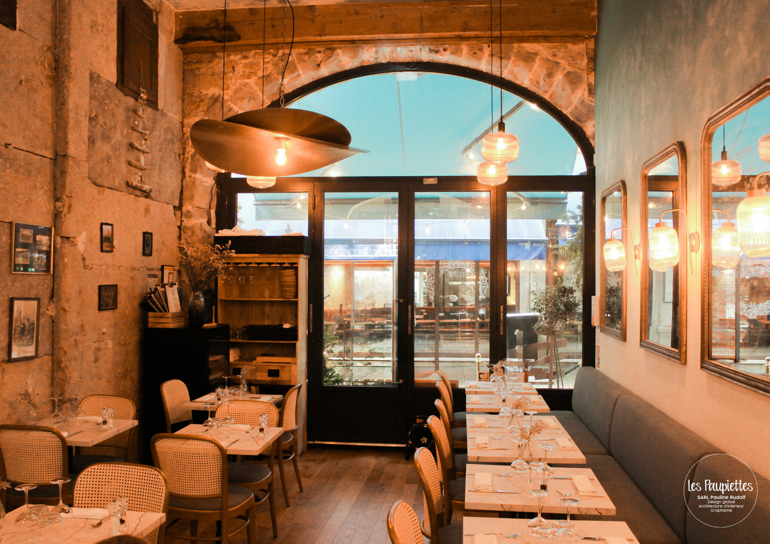 SARL Pauline Rudolf Les Paupiettes architecture intérieure et graphisme lyon rhone alpes ancré restaurant brasserie rue mercière lyon