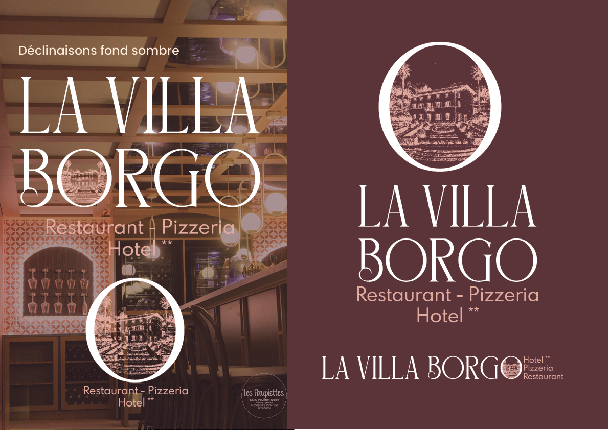 Charte graphique Villa Borgo SARL Pauline Rudolf architecture et graphisme lyon restaurant hotel