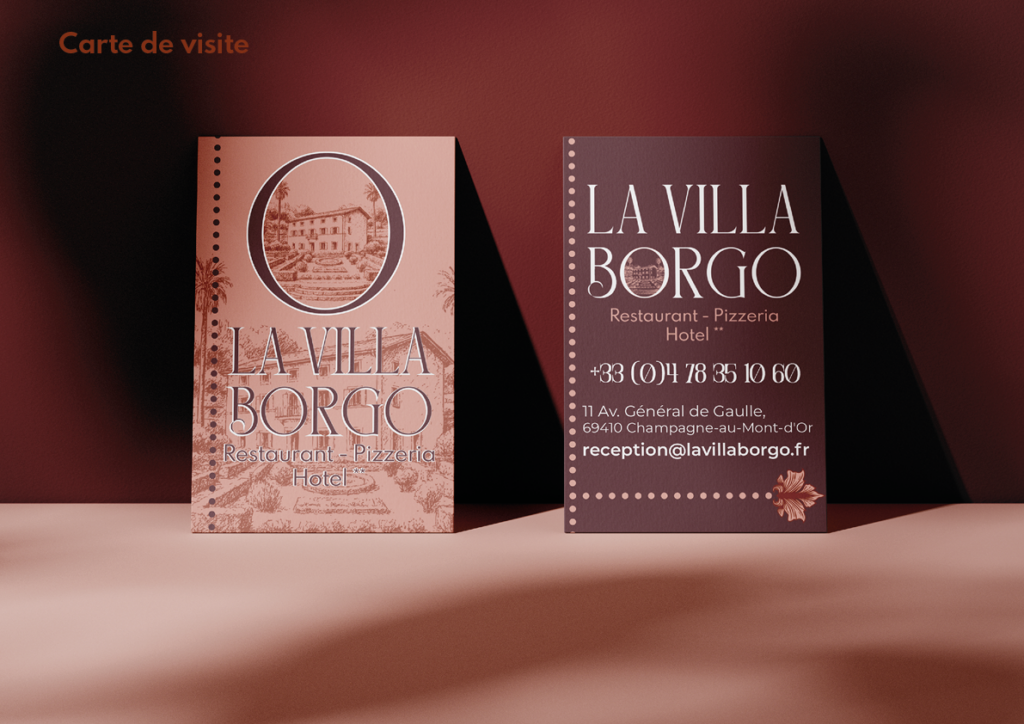 Charte graphique Villa Borgo SARL Pauline Rudolf architecture et graphisme lyon restaurant hotel