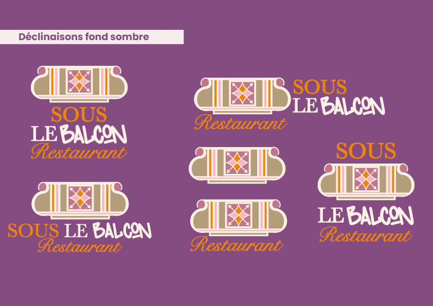 SARL PAULINE RUDOLF Les Paupiettes architecture interieur et graphisme charte graphique projet Sous le Balcon restaurant bistrot graphisme