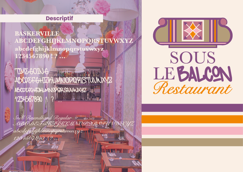 SARL PAULINE RUDOLF Les Paupiettes architecture interieur et graphisme charte graphique projet Sous le Balcon restaurant bistrot graphisme