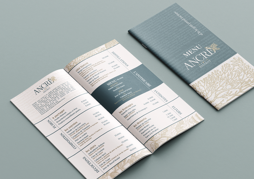 SARL Pauline Rudolf - les Paupiettes - graphisme charte graphique Ancré restaurant bistrot lyon