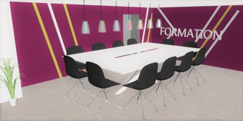 Projet 3D salle de formation Laboratoire d’hygiène lyonnais, Pauline Rudolf, architecte d’intérieur Lyon France Projet 3D salle de formation Laboratoire d'hygiène lyonnais, Pauline Rudolf, architecte d'intérieur Lyon France